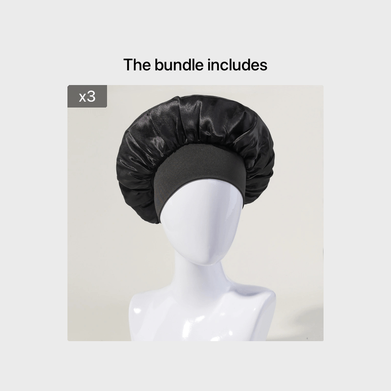 Women's Satin Sleeping Cap with Wide Elastic Band for Curly Hair