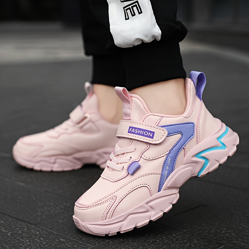 Girls Outdoor Casual Sneakers with Soft Sole, Round Toe, Low Top, TPR Sole