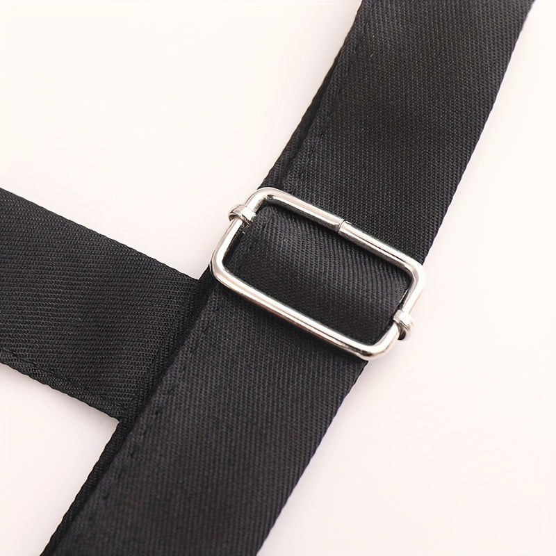 Imitation Leather Apron for Adults with Pockets Adjustable Straps Solid Color for Chefs Waiters Barbecuers Hairdressers