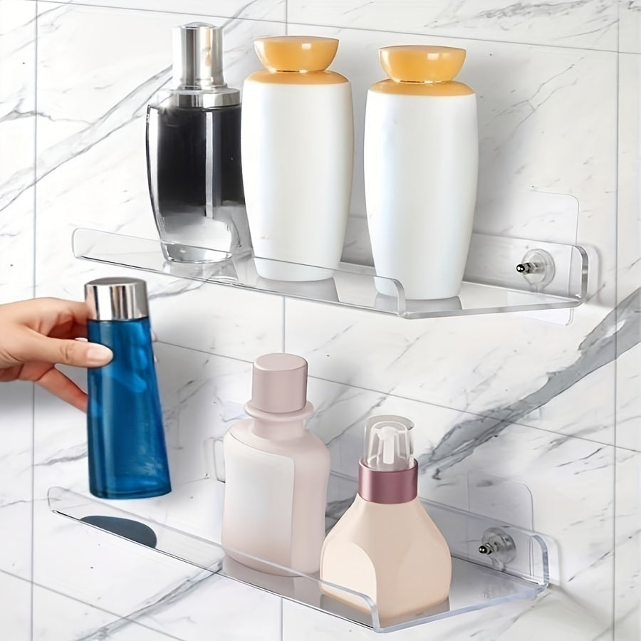 Acrylic Bathroom Shelf Wall Mount Punch-Free Toilet Storage Organizer