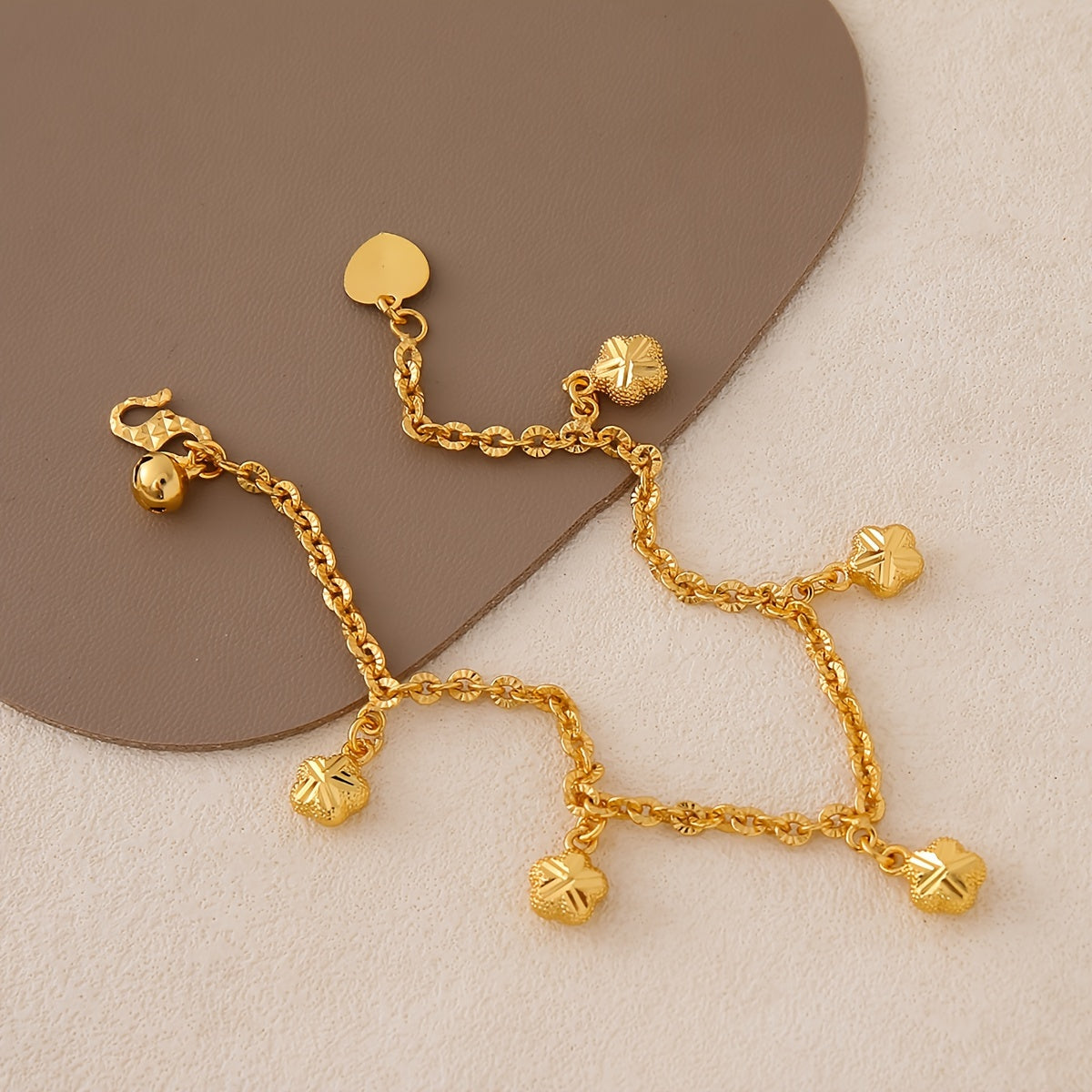 Gold Plated Copper Star Charm Bracelet Adjustable Chain Women Jewelry