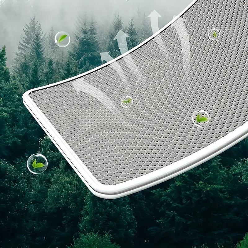 Dual-Layer EVA Cat Litter Mat Waterproof Non-Slip Gray Perforated Guard