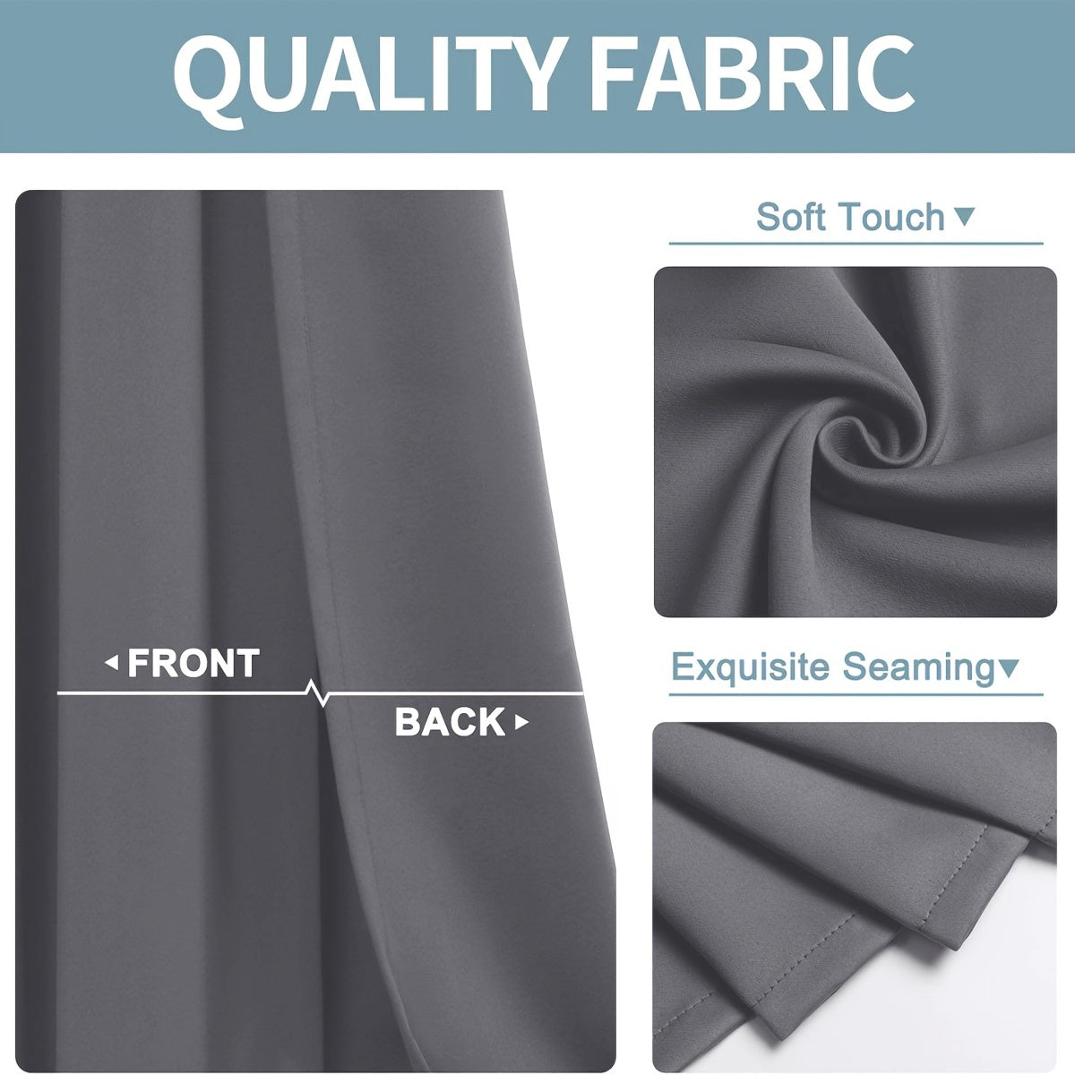 Thick Double-Sided Blackout Curtain for Living Room Bedroom Kitchen Bathroom