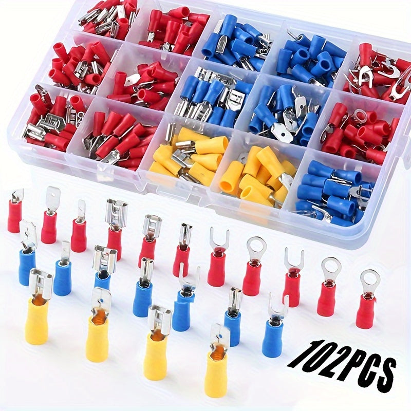 Universal Insulated Cable Connectors Kit 102pcs Automotive Marine Wiring