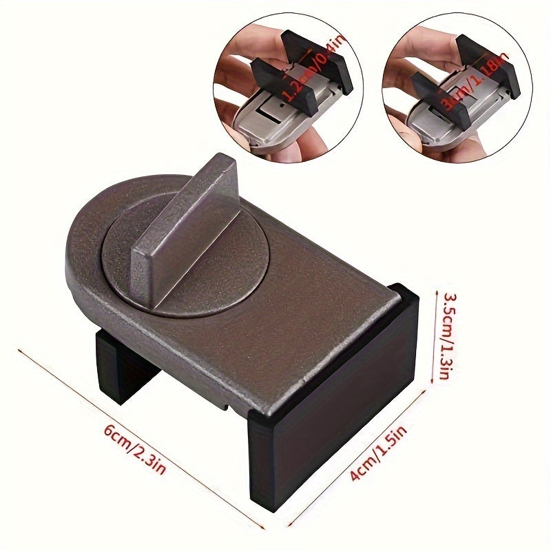 Adjustable Aluminum Alloy Window Lock with Anti-Pinch Safety Wedge for Home Office Car
