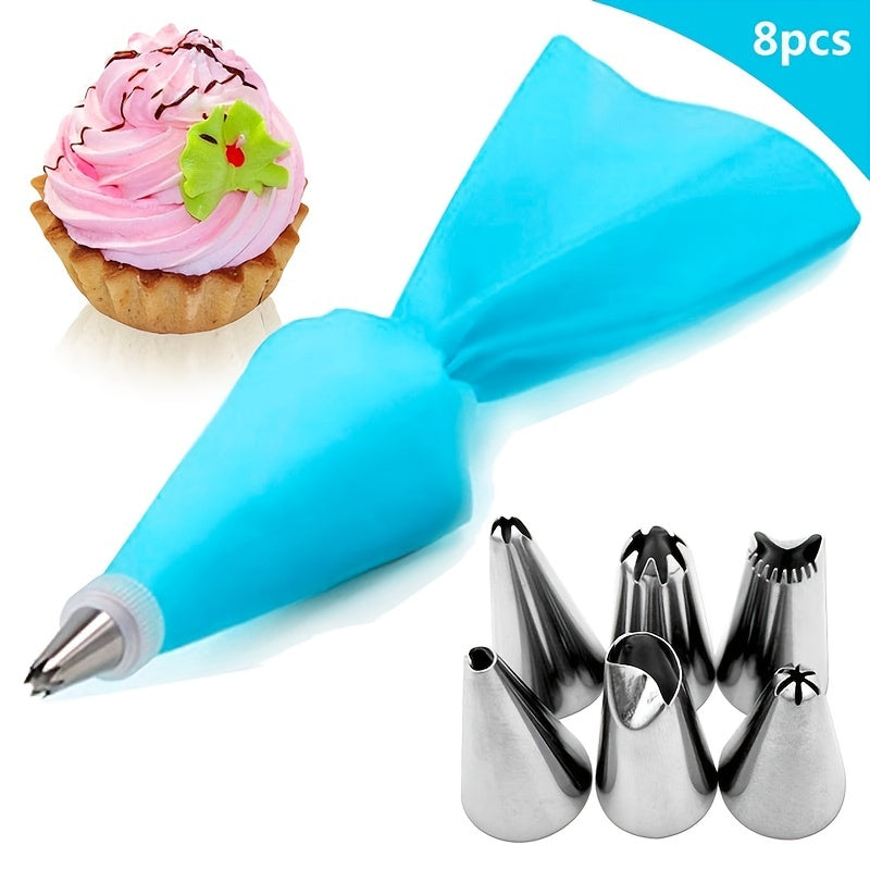 Silicone Pastry Bags Set for Cake Decorating Includes 8 and 26 Pieces Nozzle Kit