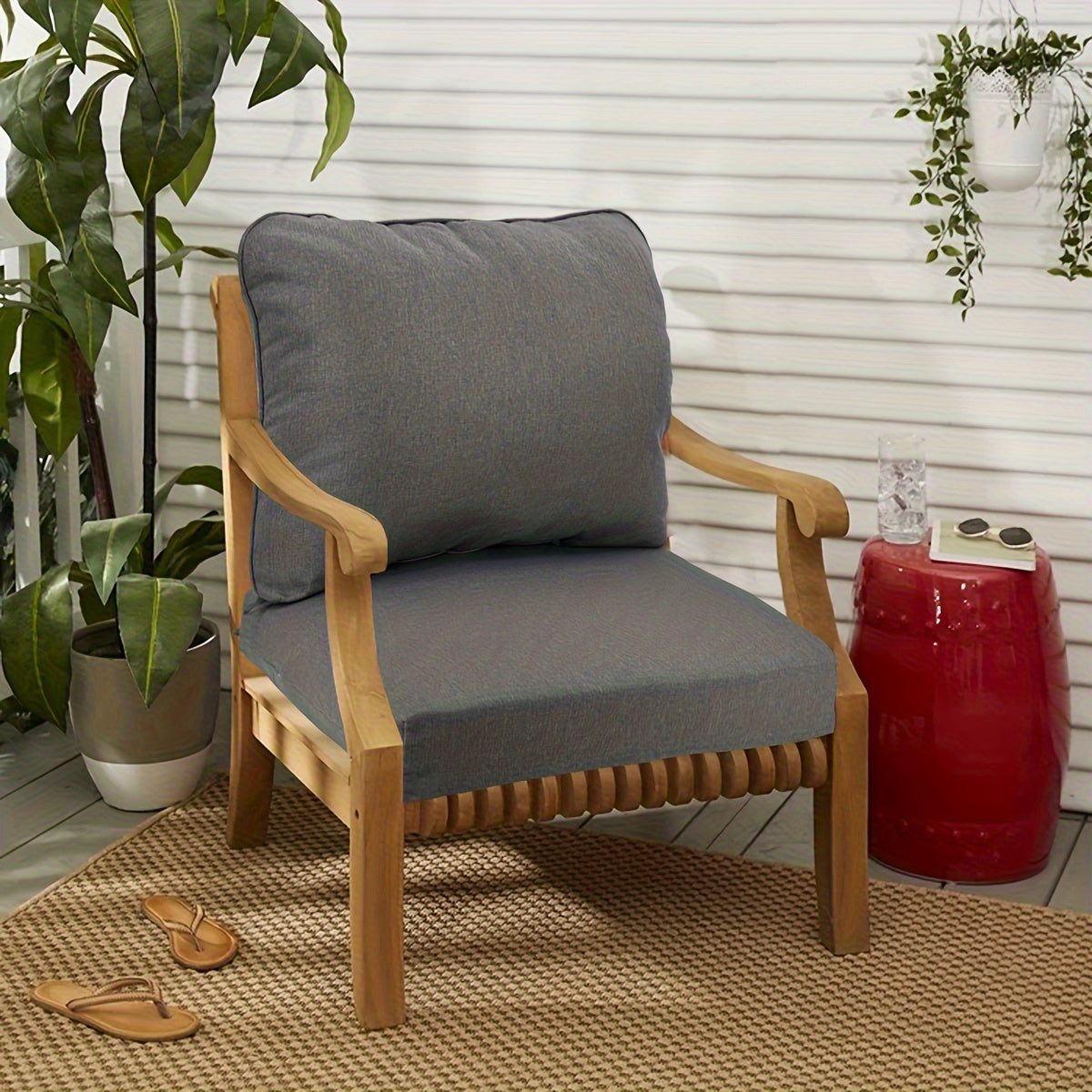 Outdoor Indoor Sofa Cushion Set 2-Piece Support Foam Fading Resistant