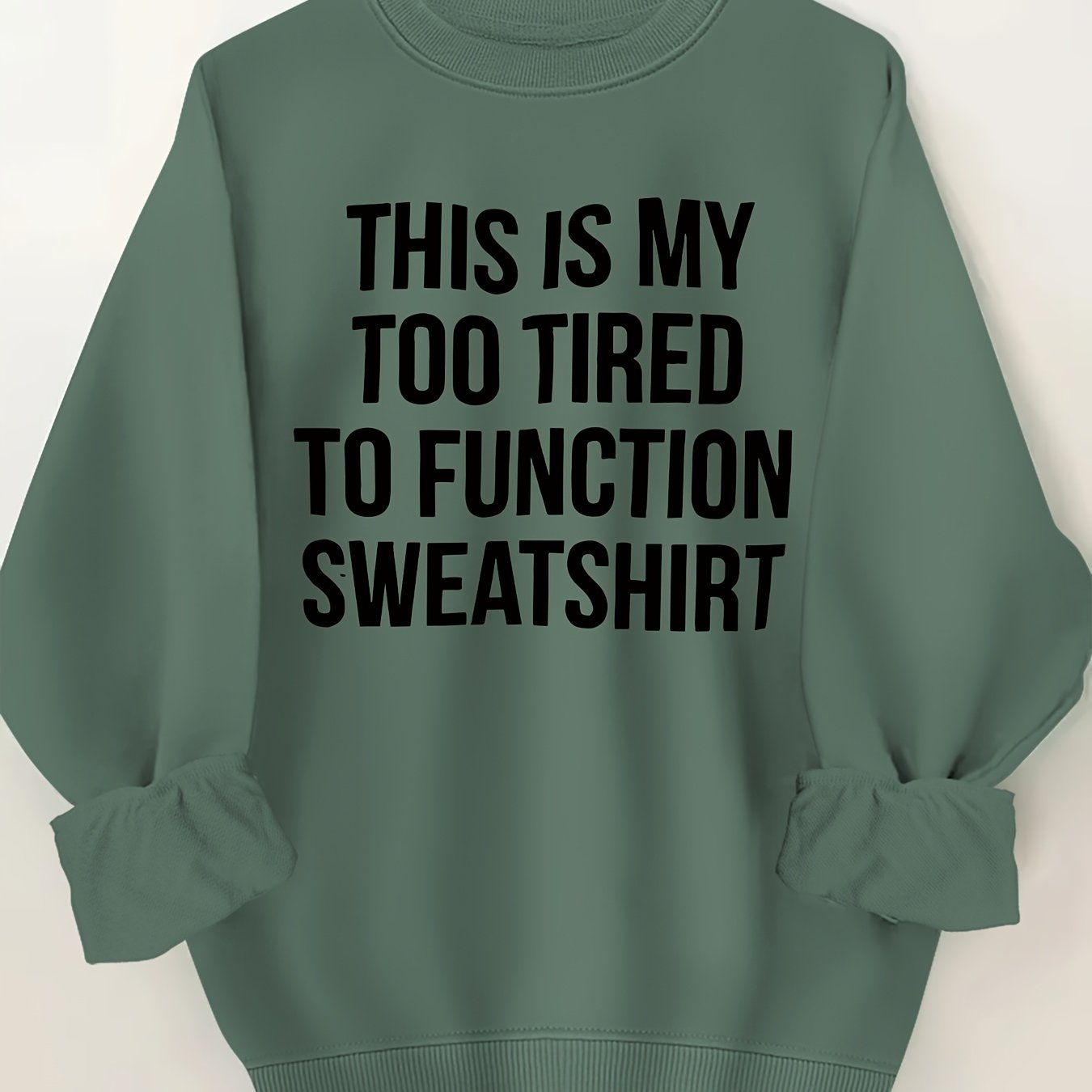 Толстовка бежевого цвета с круглым вырезом и черным принтом для женщин