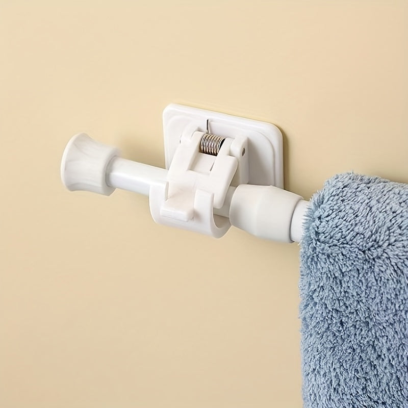 White Painted Non-Perforated Retractable Curtain Rod for Bathroom and Living Room Set