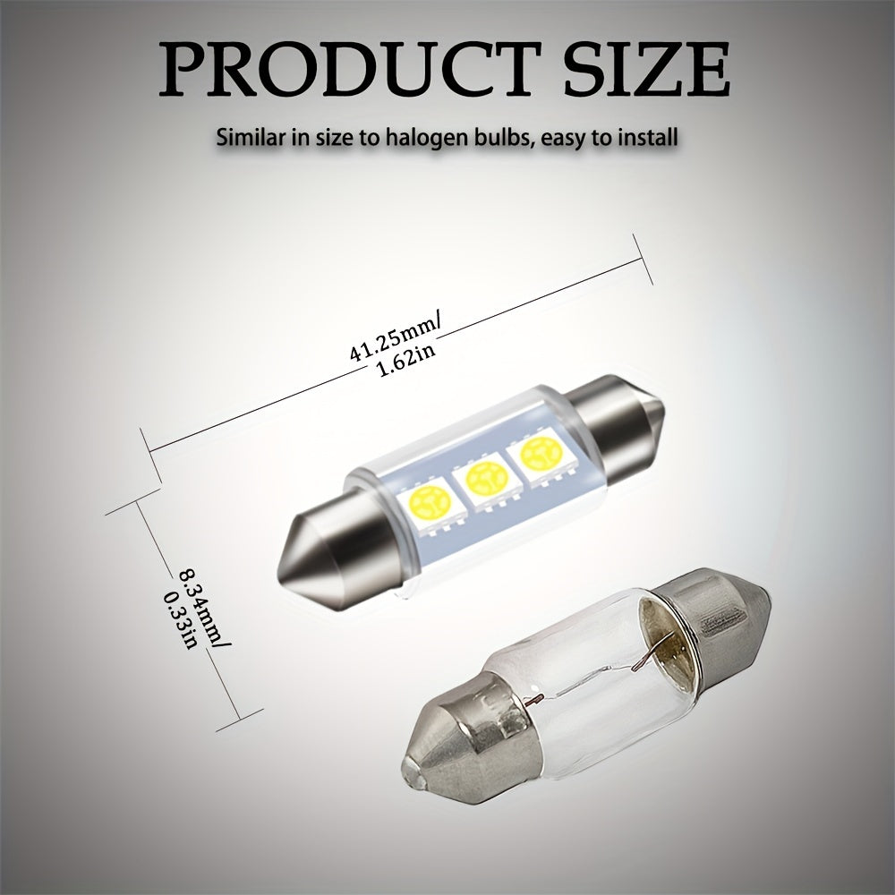 4Pcs White LED Car Interior Light Bulbs for Dome Map Trunk Step DC12V