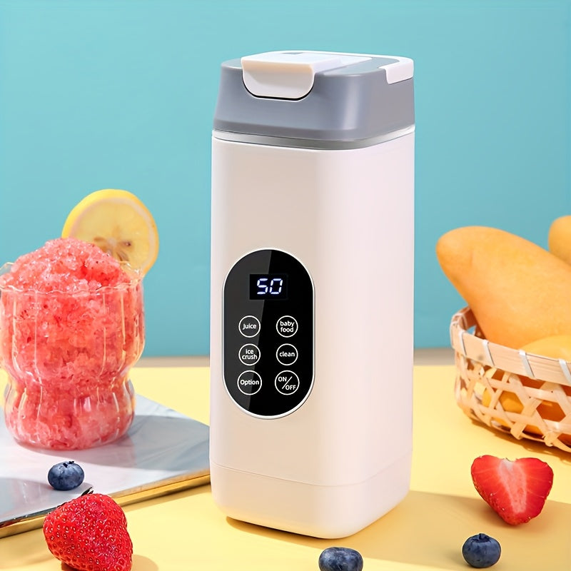 Portable USB Rechargeable Ice Crusher and Mini Blender for Camping Black and White