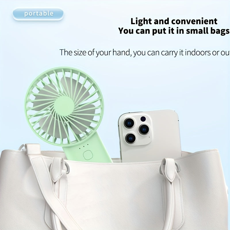 Compact USB Rechargeable Handheld Fan with 1500mAh Battery, Portable Personal Cooling Device