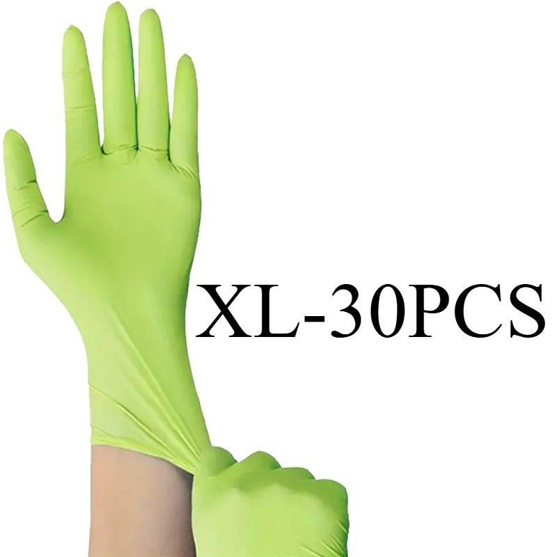 Green Nitrile Gloves Disposable Pack of 30 50 or 100 for Food Cleaning and DIY