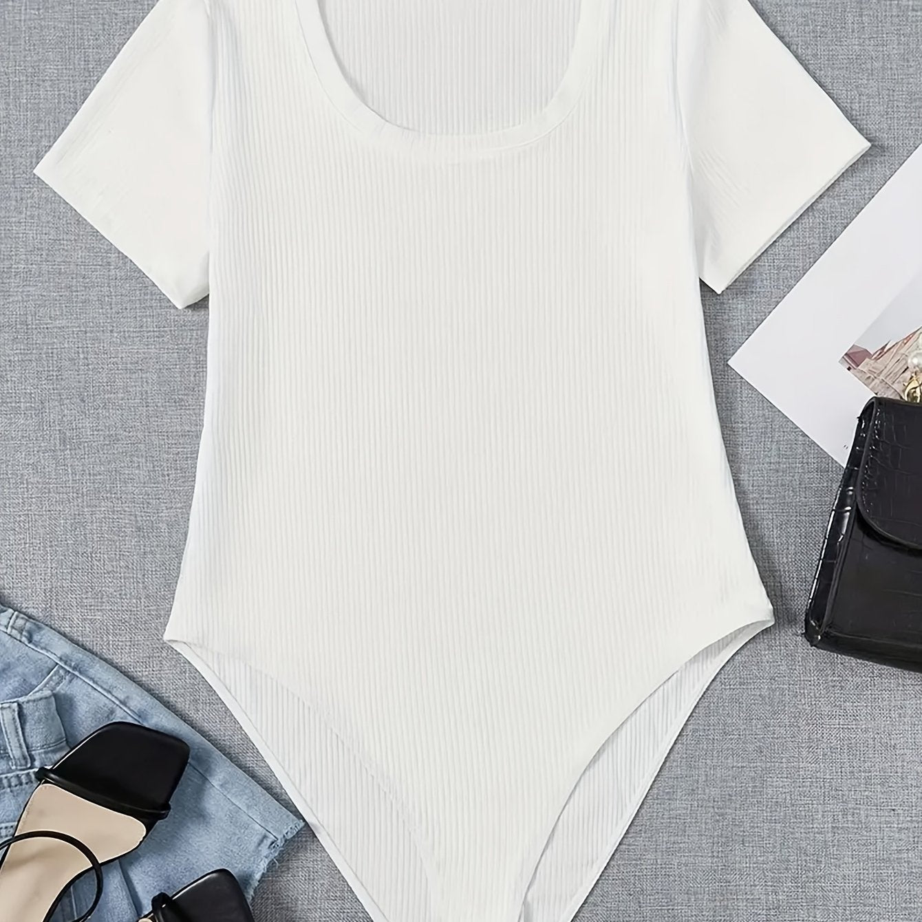 Mono casual de algodón elástico para mujer de tallas grandes de manga corta para todas las estaciones