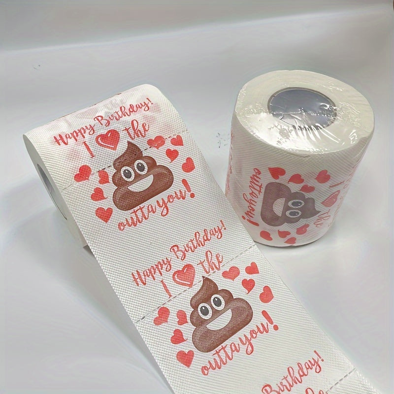 Kulgu Sevgi Kaka Tug'ilgan Kun Tabriklari Tualet Qog'ozi - 3 Ply, Premium Sifatli Yog'och Pulpasi Ruloni Oila Tozalash Uchun va O'ziga Xos Sovg'a G'oyasi