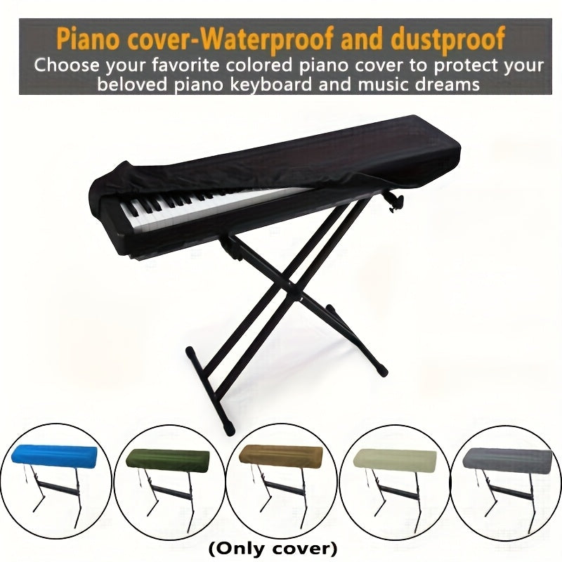 Black Stretchable Keyboard Dust Cover for 61/88 Key Digital Pianos Polyester