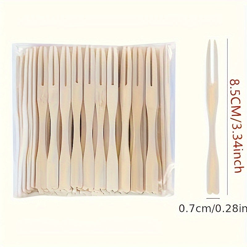Disposable Mini Food Forks 100 Pack Double Fork Fruit Cocktail Party Tableware