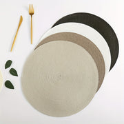 Set of 4/6 Woven Round Placemats Insulation Pads for Dining Table Easy to Clean