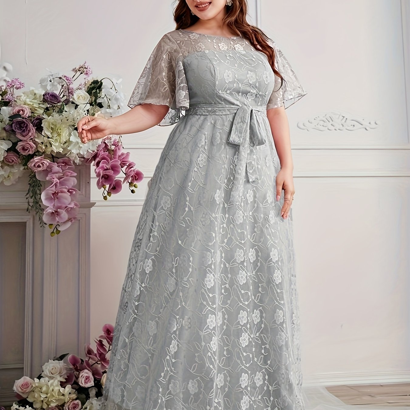 Plus Size Summer High-Waisted Lace Skirt for Women All-Season Elegant Long Length