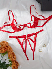 Ropa interior sexy de cuerpo completo con correa de cuero para mujer