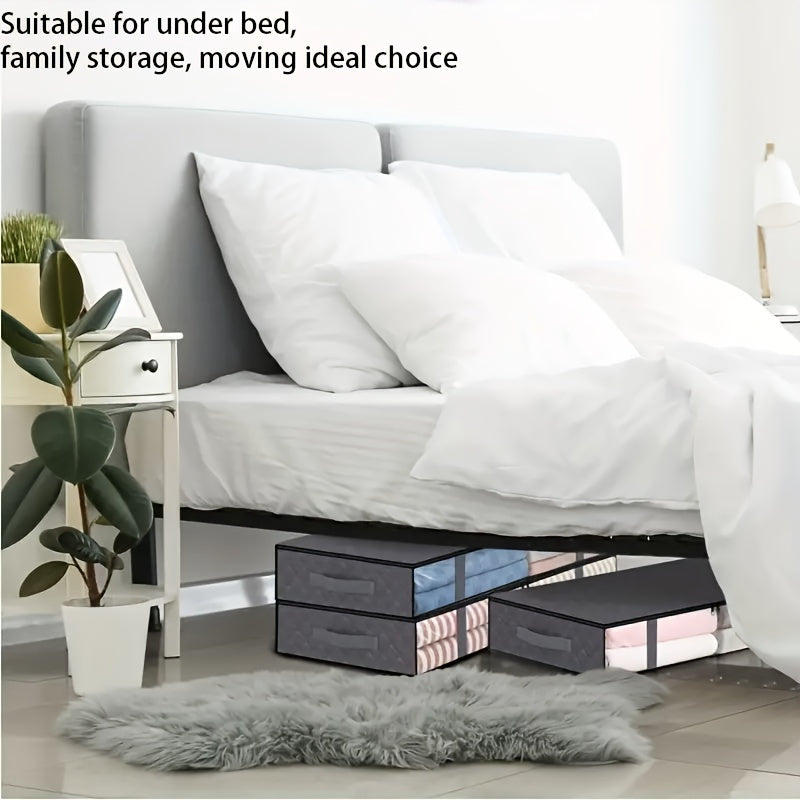 Large Capacity Foldable Storage Bags with Transparent Windows and Handles for Clothes Shoes Bedding Toys