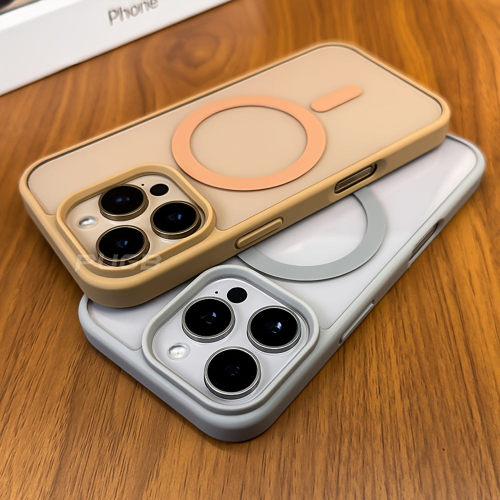 Acrylic Transparent Magnetic Phone Case for iPhone with Wireless Charging and Lens Protection