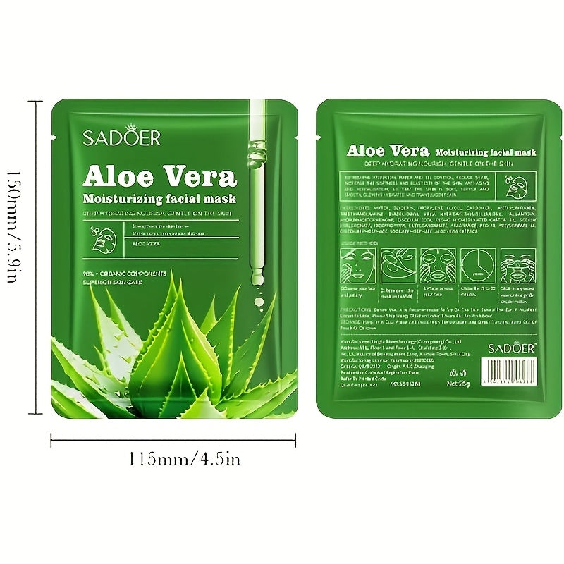 Kattalar Aloe Vera yuz niqoblari 3-6 dona, namlantiruvchi yuz qog'ozi, Glycerin, Nikotinamid, Trehalose, spirtsiz