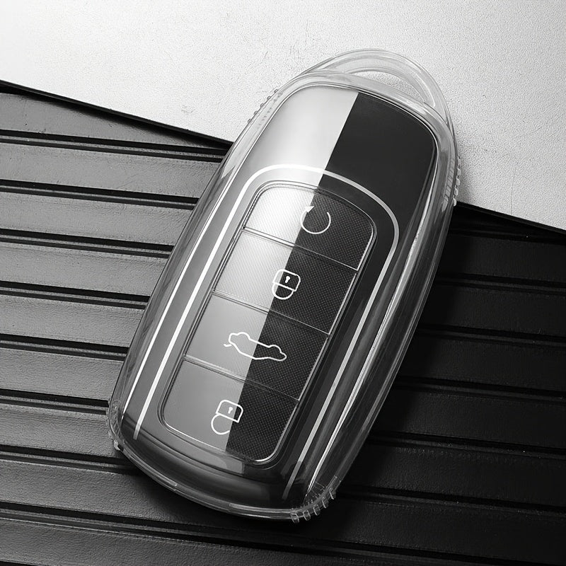 Car Key Cover TPU Minimalist 4 Button Slots for SUV and Sedan
