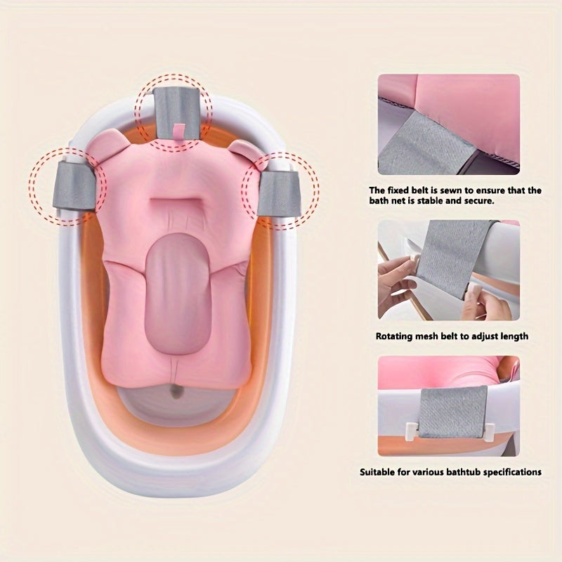 Accesorios de seguridad para baño, asiento de ducha antideslizante con cojín y red de almacenamiento