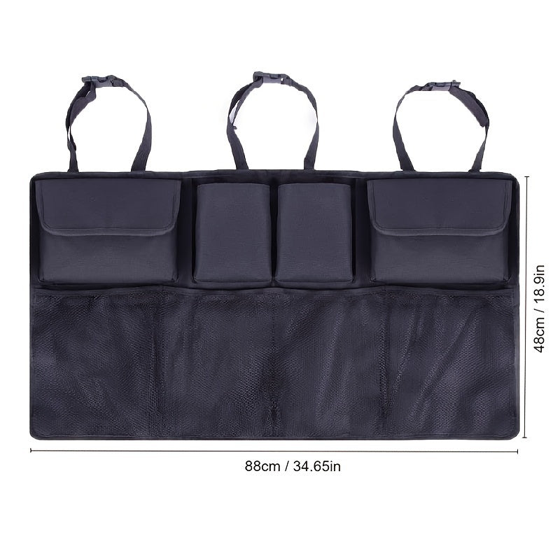 Organizador trasero para asiento de coche, plegable, de tela Oxford, malla, almacenamiento, organizador para vehículo
