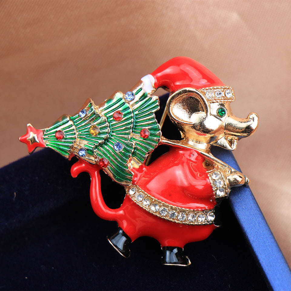 Festive Christmas Tree Mouse Enamel Pin Holiday Holiday Gift Accessory