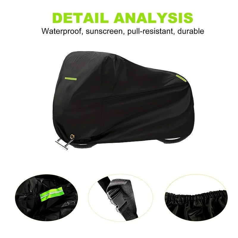 Universal Waterproof Motorcycle Cover 210D Oxford Durable All-Weather Black Yellow