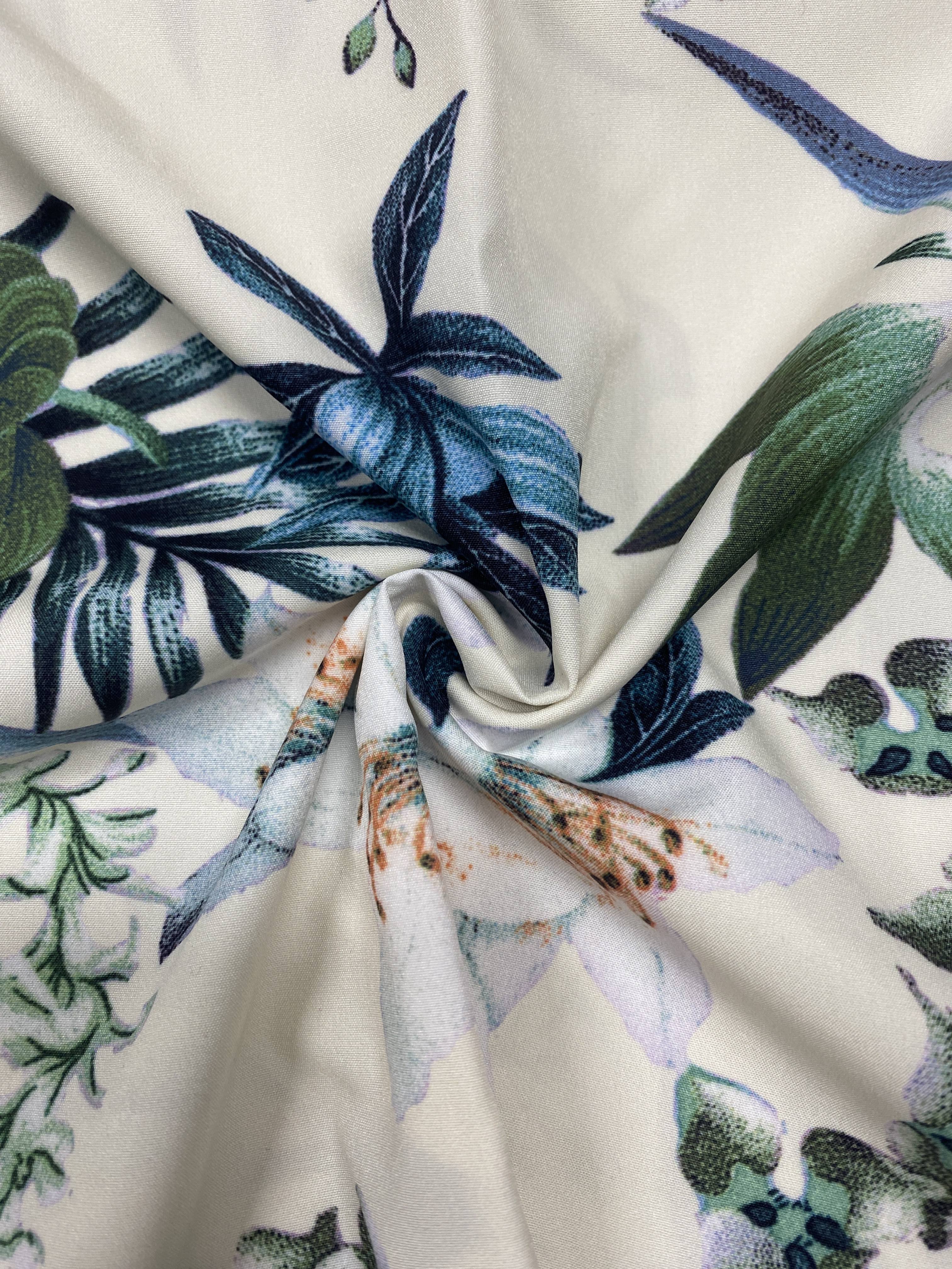 Women's Floral Print Two-Piece Set with Wide-Leg Pants and Crew Neck Top