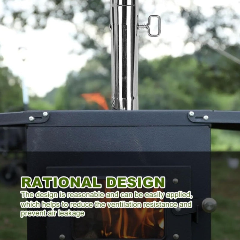 Stainless Steel Chimney Pipe 5.99cm with Dampers for Smoke Exhaust Outdoor Stove