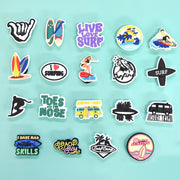 19Pcs Surfing Shoe Charms Set Plastic Shoe Buckle Decorations Beach Party Favors