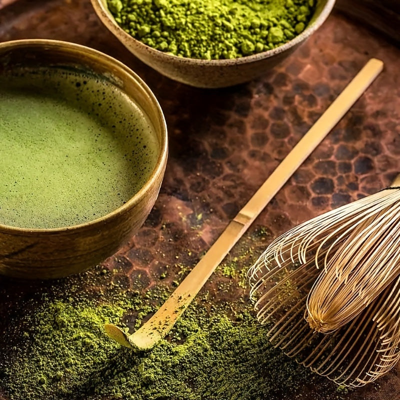Matcha Tea Set with Bamboo Spoon, Traditional Matcha Preparation, Multiple Colors