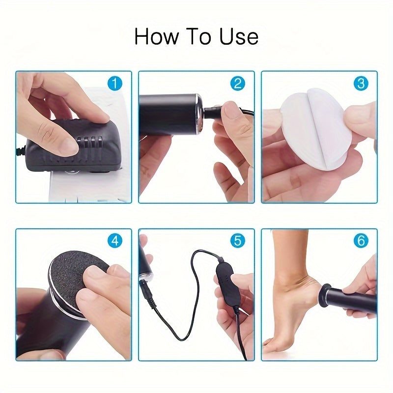 Elektr oyoq kallus olib tashlovchi, 60 ta almashtiriladigan qumli disk bilan, USB orqali zaryadlanadigan pedikur asbobi professional oyoq parvarishi uchun. Tezlikni sozlash mumkin, erkaklar va ayollar uchun portativ.