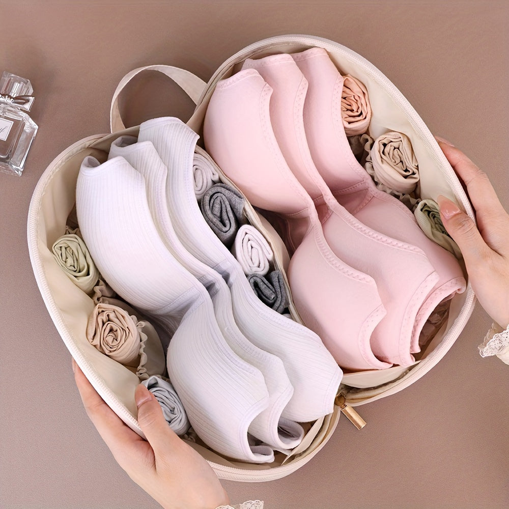 Fabric Zippered Bra Organizer Storage Bag for Travel and Packing