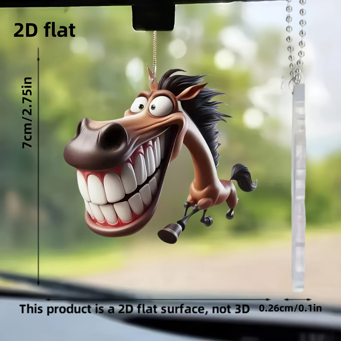 Cute Brown Horse Acrylic Keychain for Car, Bag, and Decor