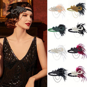 Faux Feather Headband for Women 1920s Style Hair Accessory for Parties Halloween Rave