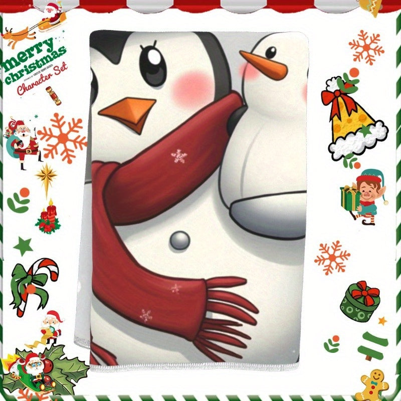 Christmas Towel 18x66cm Snowflakes and Tree Design Festive Decor Gift