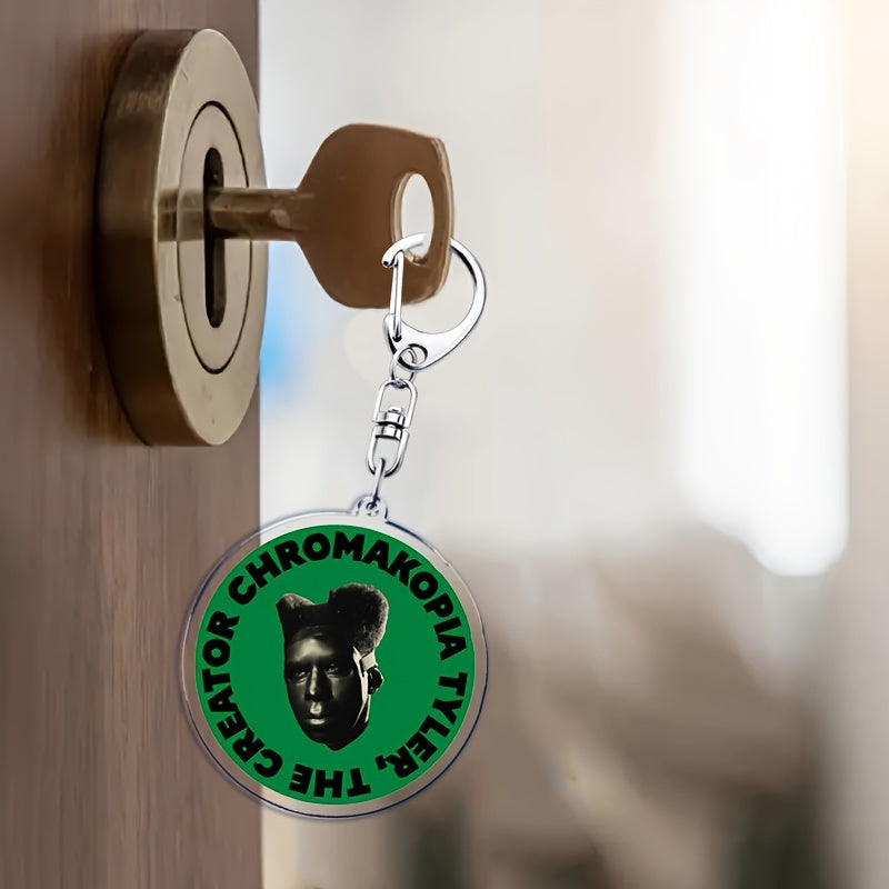 Acrylic Music Album Keychain with Chromakopia Design for Bags and Backpacks