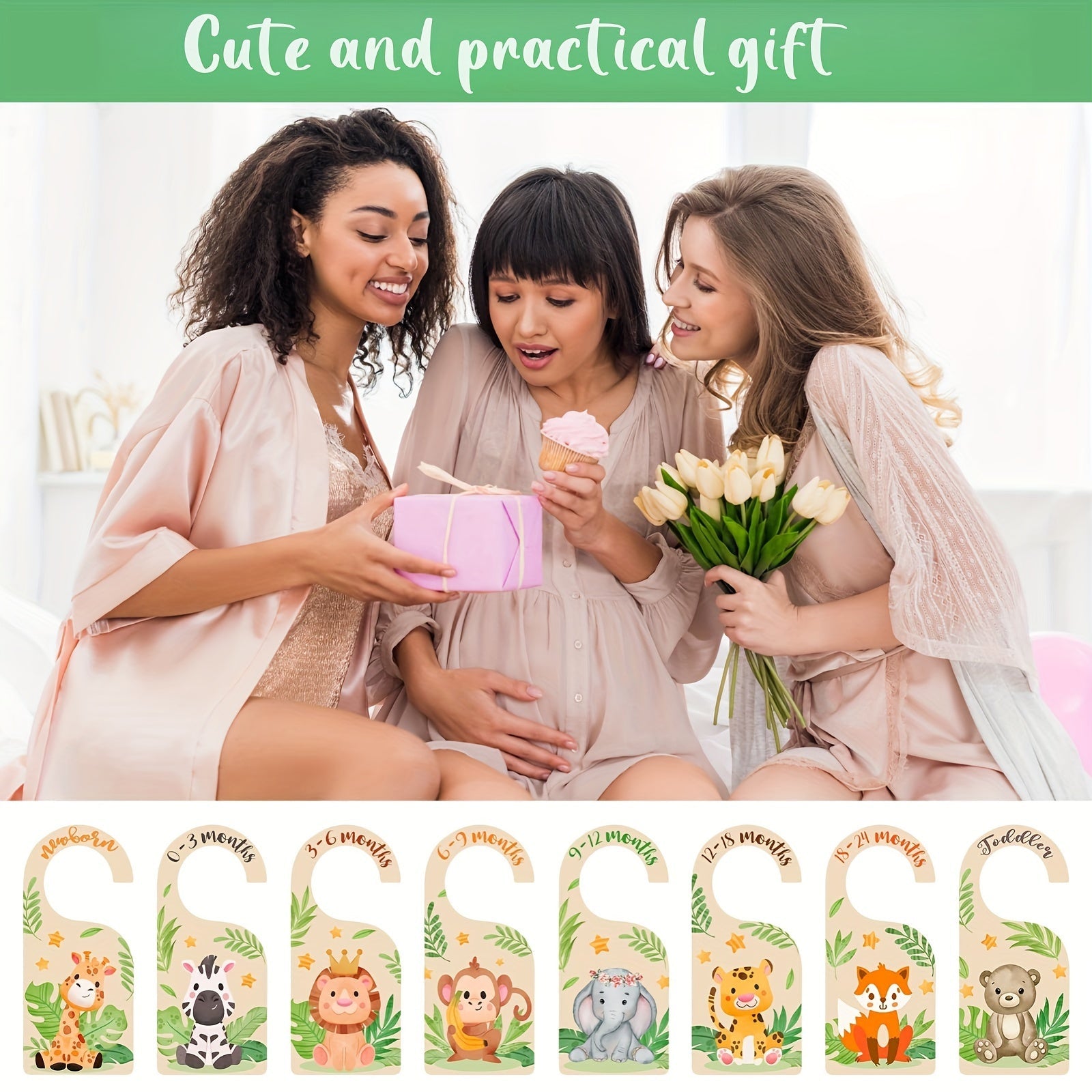 Juego de 8 organizadores de madera para armario para divisores de almacenamiento de ropa de bebé