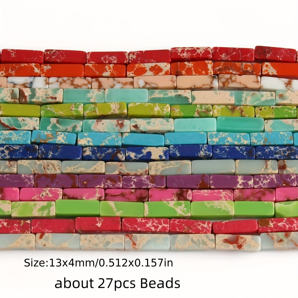 Natural Stone Jasper and Shoushan Beads Set for Jewelry Making Multicolor Cylindrical