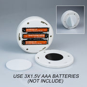 Iliq yorug'likdagi LED shkaf itarish chiroqlari, 1, 3, 4 yoki 6 ta to'plamlarda mavjud. 3 ta AAA batareya talab etiladi (kiritilmagan). Oshxona, shkaf, javon va stolda yoritish uchun ideal.