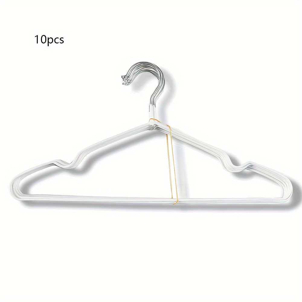 Set of 10 Metal Clothes Hangers Non-Slip Space-Saving Laundry Closet Organizers