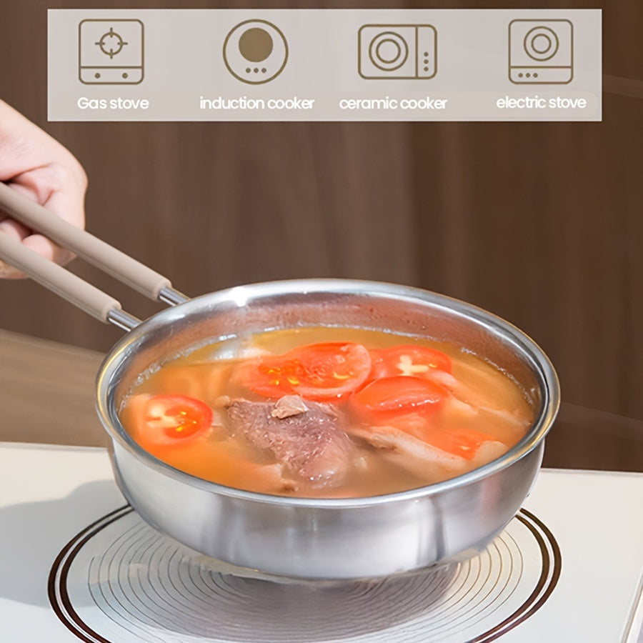 Stainless Steel 3-Layer Frying Pan 15/13 Inch Durable Dishwasher Safe