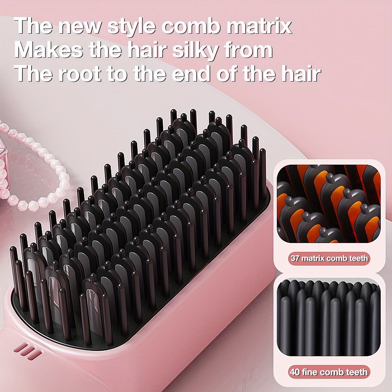 GENAI Portativ Soch Tizgich Tarak - Tez Isitish, Salbiy Ion Texnologiyasi, Barcha Soch Turlari, Sayohat Uchun Qulay