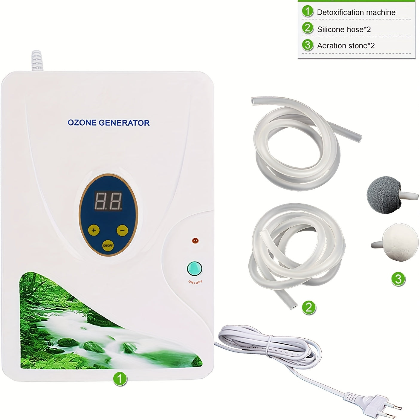 600mg/h Ozon generatori raqamli taymer bilan go‘sht, meva, sabzavotlar uchun portativ havoni tozalash qurilmasi