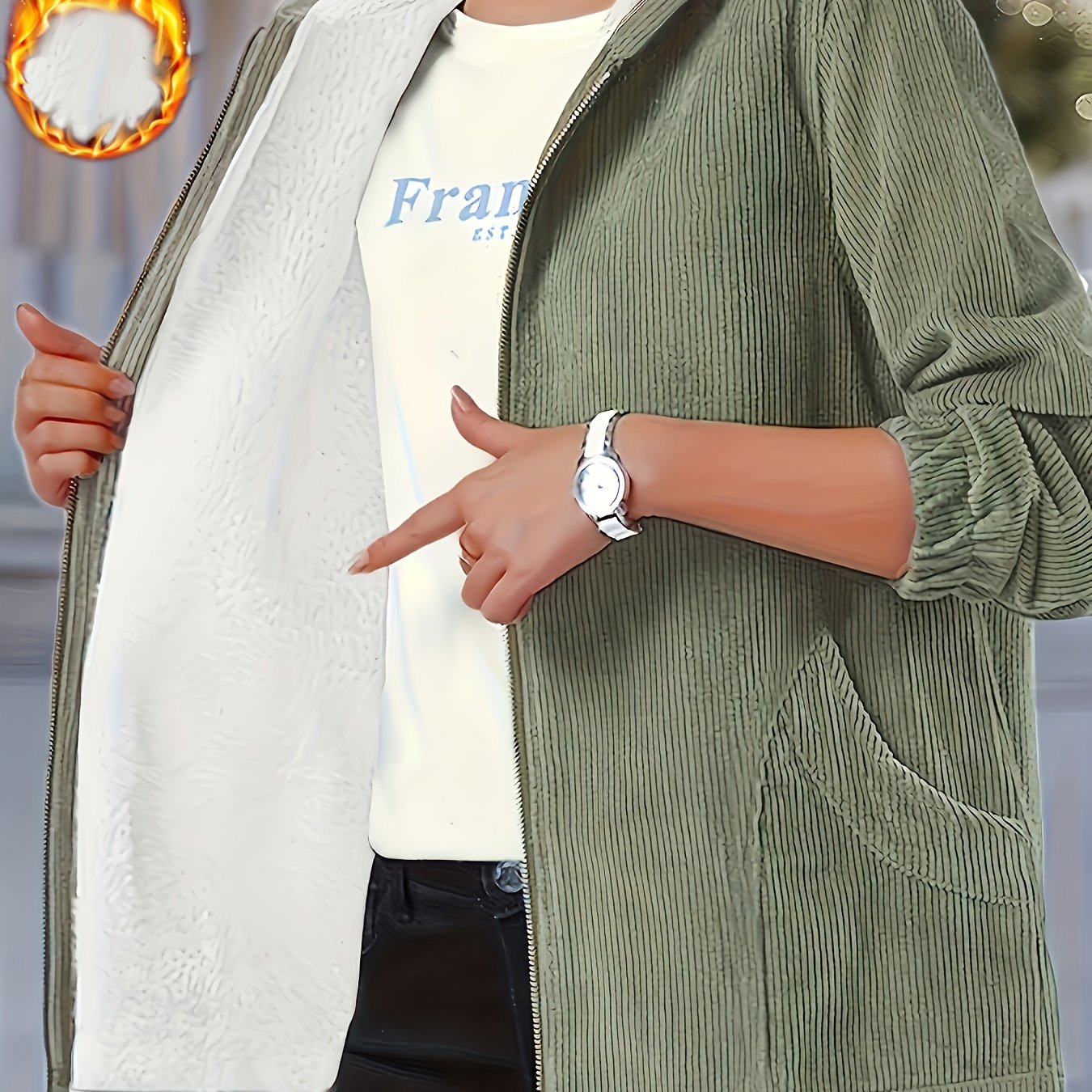 Kattalar uchun katta o'lchamli polyester kaput, cho'ntaklar bilan, kuz va qish uchun